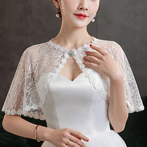 Wedding Bridal Floral Lace Wrap Shawl Prom Party For Rhinestones Buckle Shawl Sh2