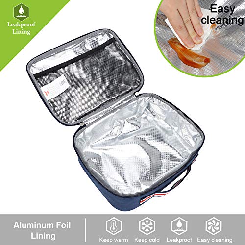 Mier Small Insulated Lunch Bag For Kid Men Women Mini Cooler Reusable Lunchbox Tote To School Office Picnic Travel, Leakproof And Portable, Navy Blue #TOP2