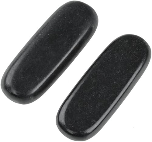 Romonacr Juego de 2 piedras calientes de masaje profesional a rayas, piedras calientes de lava natural, calentador de basalto, roca para spa,