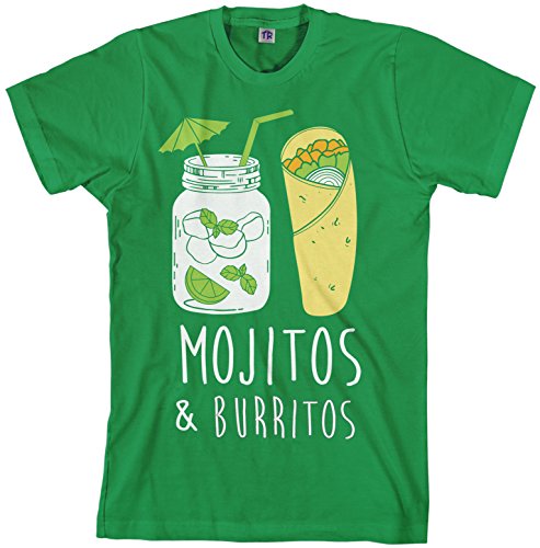 Threadrock Men's Mojitos & Burritos T-Shirt XL Kelly Green