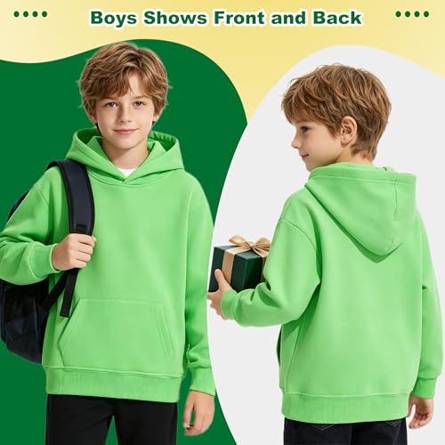 Image of Kids Athletic Pullover Hoodie Sweatshirt with Pocket Tops,2-12Years | Boys and Girls Fleece Hooded Christmas Halloween Teen Girls Athletic Hoodie Solid Color Lightweight Classic Kids Clothes