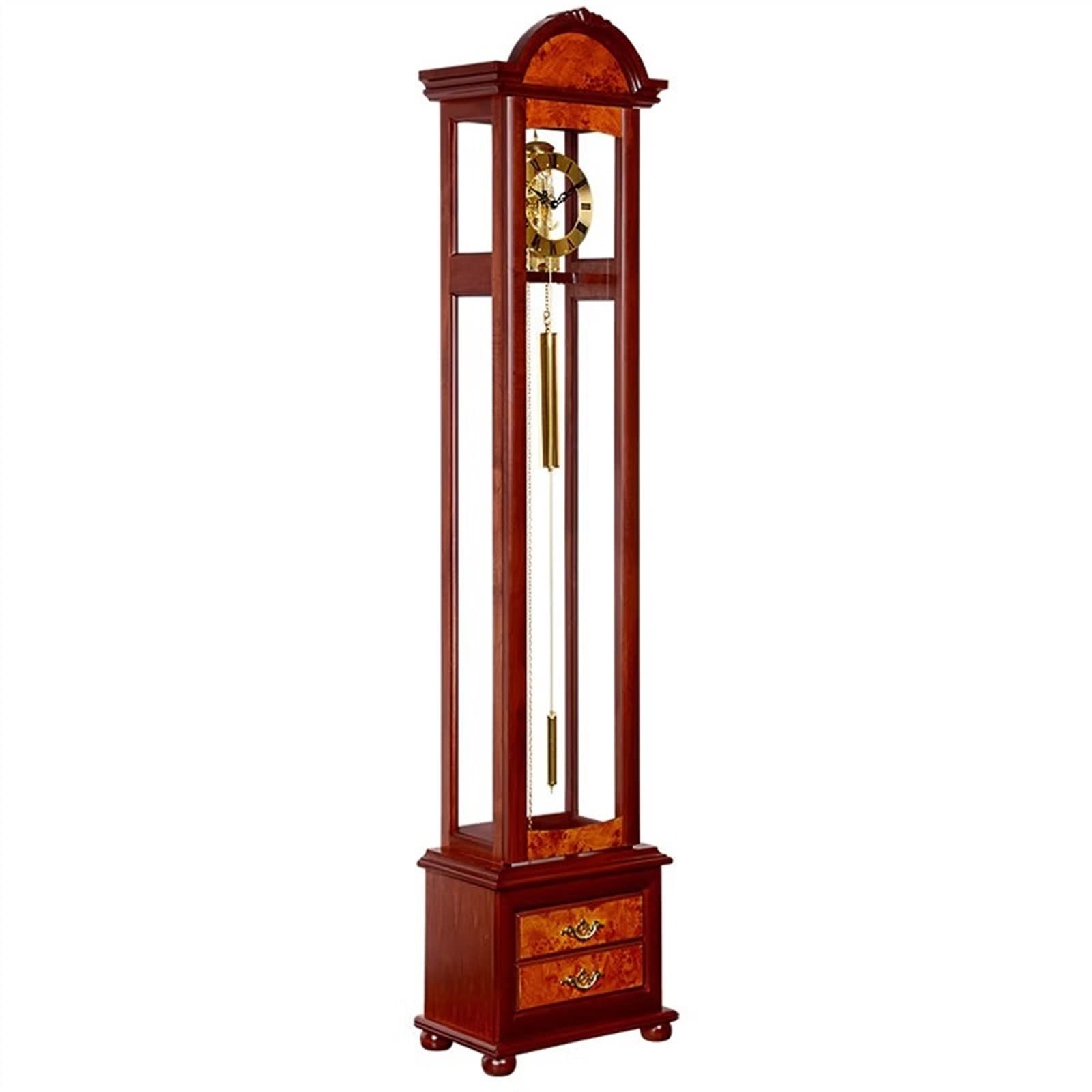 Lizhuzhuzs28 Home Wood Mechanical Floor Living Room Retro Desk Clock Décor
