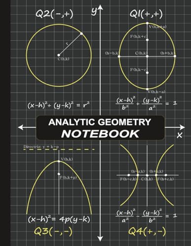 Analytic Geometry Notebook: Cartesian plane sheets for graphing geometric figures: For engineering, science and mathematics students and teache