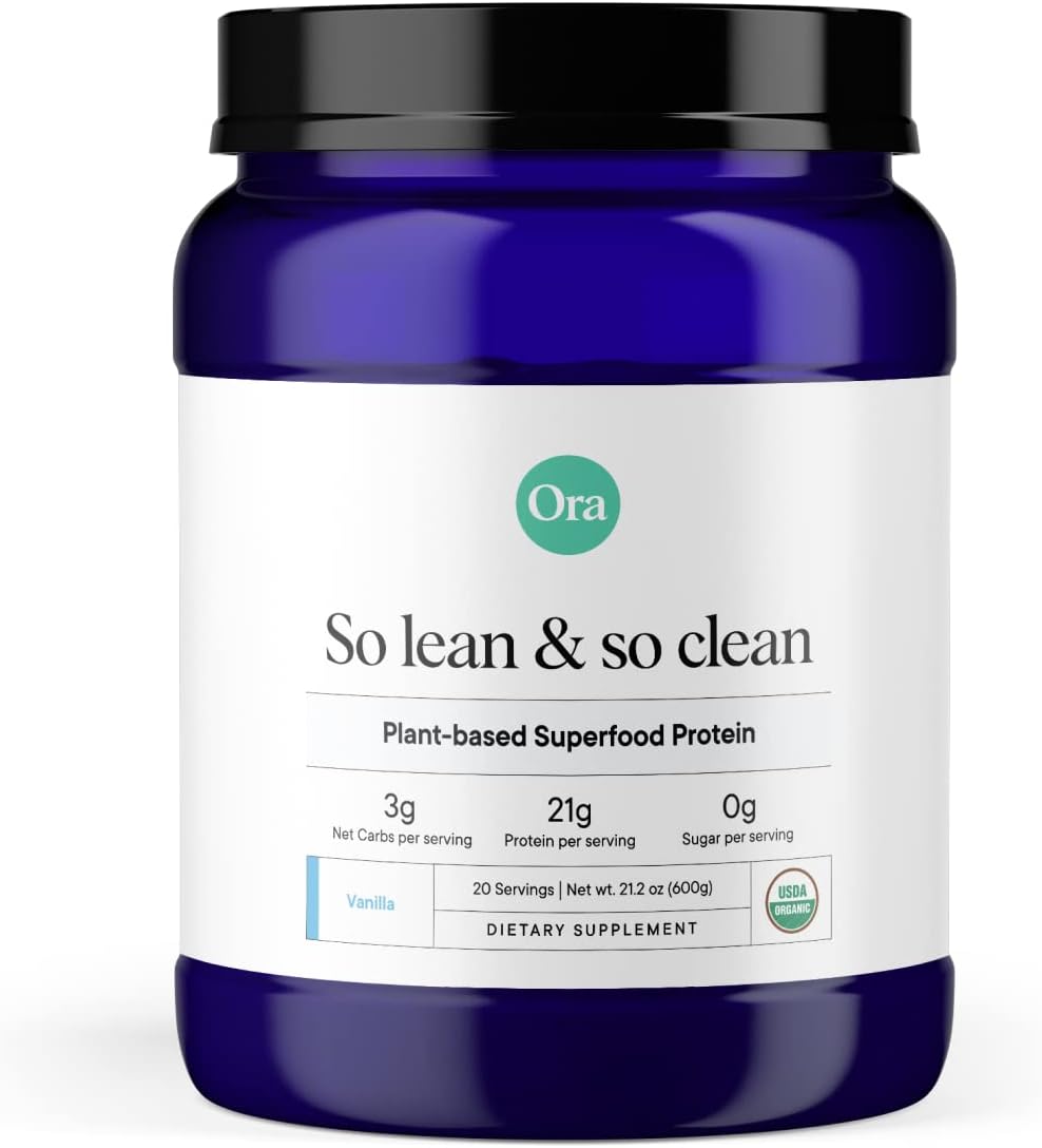 Ora Organic Vegan Protein Powder - 22g Plant Based Protein Powder for Women and Men | Keto Friendly, Gluten Free, Paleo, Dairy-Free, Gluten-Free, Soy-Free - Chocolate Flavor, 20 Servings : Health & Household