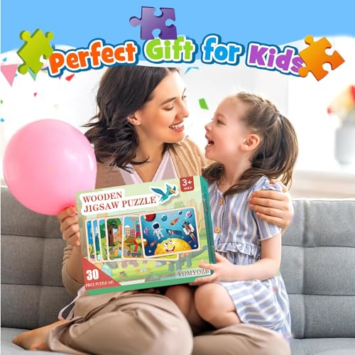 Rompecabezas de madera para niños de 4 a 6 años, 6 paquetes de 30 piezas miniatura 7