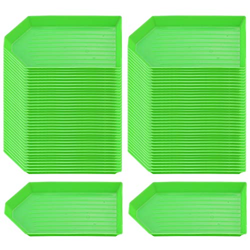 Sorting Trays,100 Pieces Plastic Bead Sorting Trays Diamond Rhinestone Tray Diamond Painting Tray Cross Stitch Nail Art Tray Sorting Storage Plates Tray For Craft And Diy Needs (Green) #TOP23
