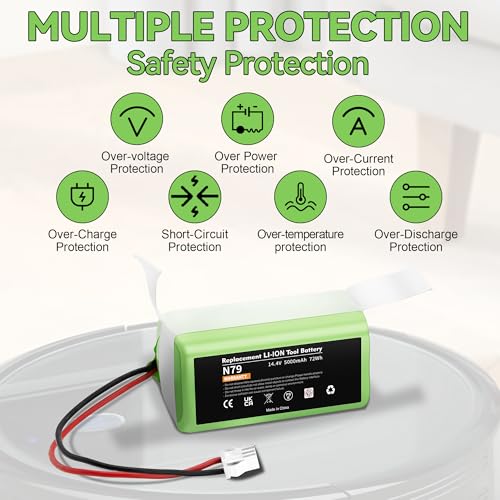 Image of Upgraded 5000mAh 14.4v Li-ion Replacement for Ecovacs Deebot N79 N79S N79W deebot 500 DN622 DN622.11 Compatible with Eufy RoboVac 11 11C 11S MAX 12 15C 15T 25C 30 30C 35C G10 R500+ Etc. Robot Vacuum