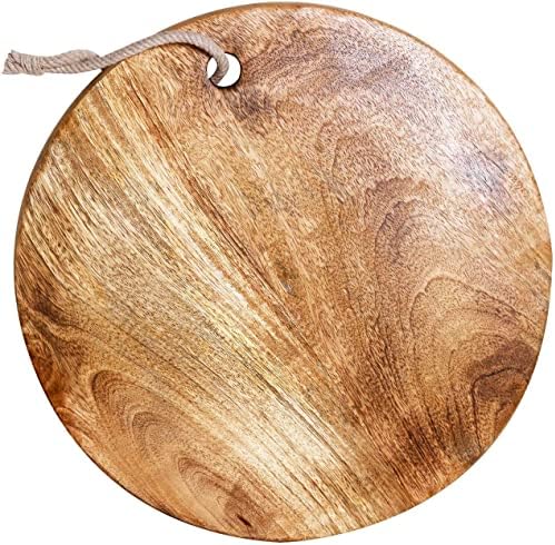 Thanksgiving Day Gifts Wood Cutting Board Wooden Chopping Board Cutting Board for Meat Bread Serving Board Charcuterie Board Circular Circle Cutting Board