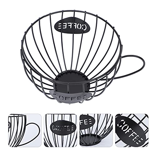 Cabilock Organizer 1Pc Stand Structure Diner French Wire Bread Vegetables Wrought Shaped Bowl Snack Black Basket Rack Food Countertop Home K Pods Cafe Bar Organizer: Coffee Pen Metal Espresso Pods #TOP3