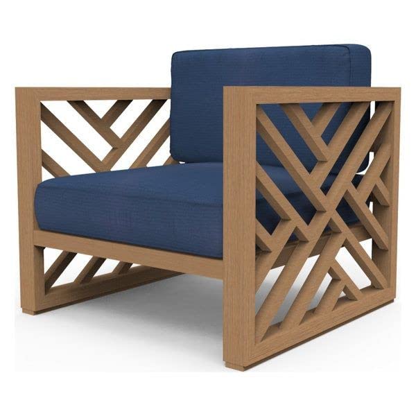 Wooden Cushioned Chair for Living Room Bedroom High Back Arm Chair