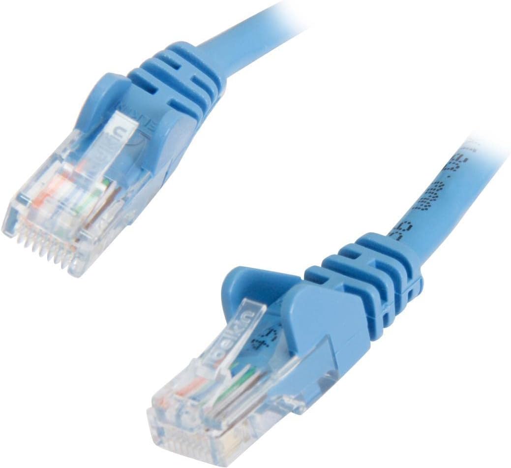 Cat5e Snagless Ethernet Patch Cable, RJ45, 6ft, Blue | internet cable, LAN cord, wired network cable, router to modem, fast ethernet, 1Gbps, patch panel, structured cabling