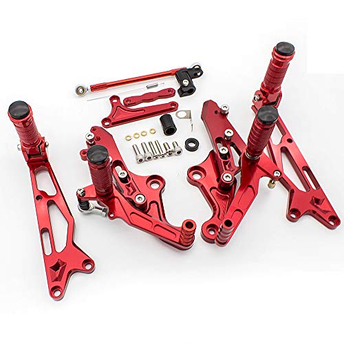 Procnc Motorcycle Aluminum Rearsets Foot Pegs Rear Sets Footrest Fit For Honda Grom Msx125 2016 2017 2018 2019 2020 2021 2022 (Red) #TOP4