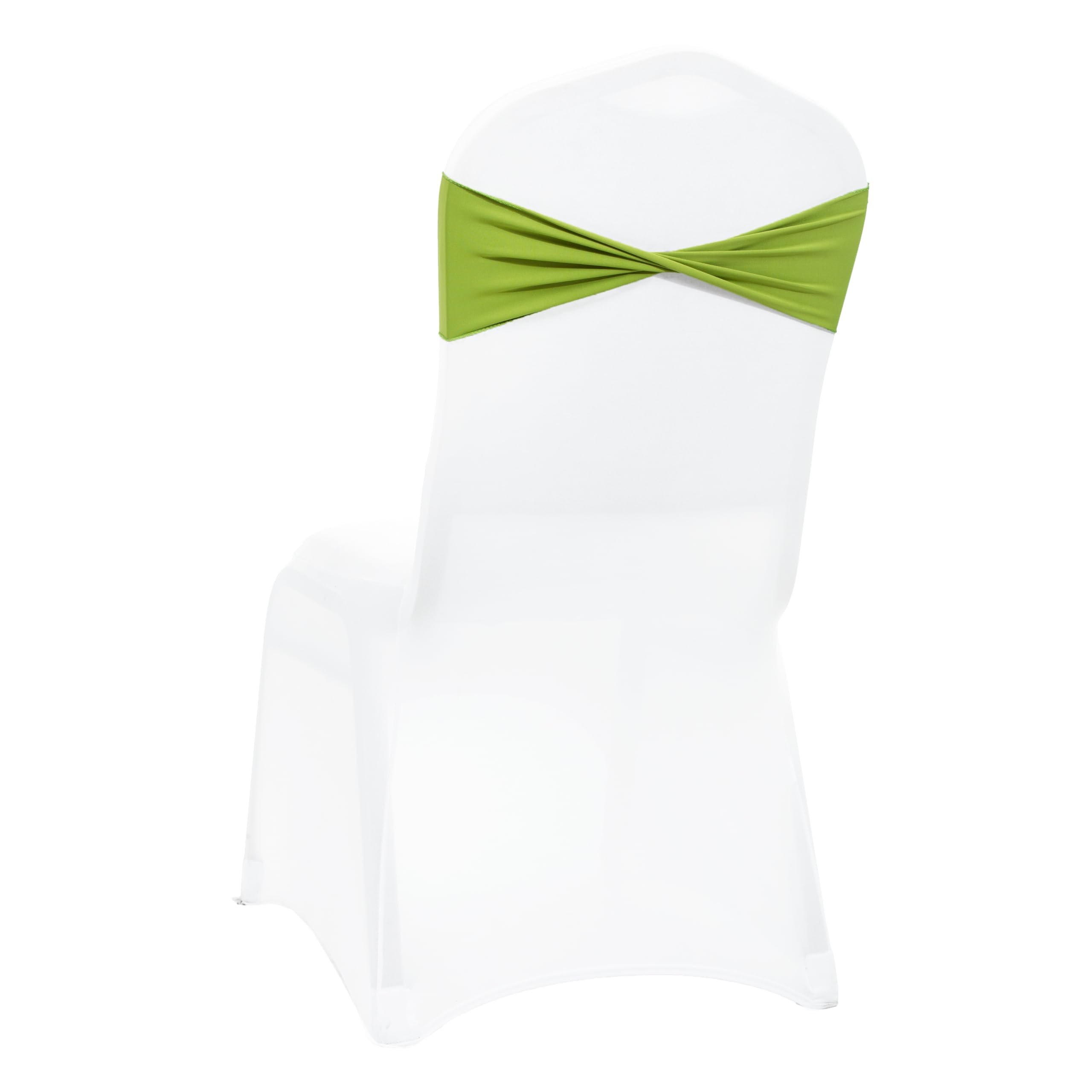 VDS Pack of 50 PCS | Apple Green | Spandex Chair Sashes Bows Without Buckle | Stretch Elastic Banquet Universal Folding Chair Band Tie with for Wedding Party Conference Celebration Event Decoration — image 1