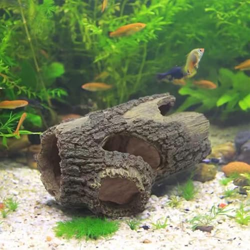 Fnaumdol Aquarium Decorations Resin Hollow Tree Trunk Ornament Bettas House Cave Wood House Decor for Fish Tank, Large by Fnaumdol - Used condition - Image 3