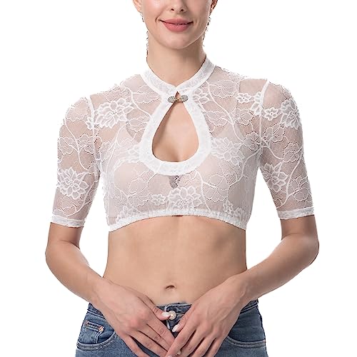 Chemisier Dirndl en dentelle chic et élégant pour fêter Oktoberfest avec style