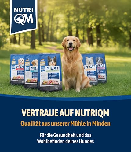 NutriQM® M!EAT Hundefutter Trocken Adult | 12 kg getreidefreies Trockenfutter für Hunde | 70 % Fleischanteil aus Geflügel & Rind | Ohne Zuckerzusatz & Zusatzstoffe | Tierwohl-Siegel | Made in Germany