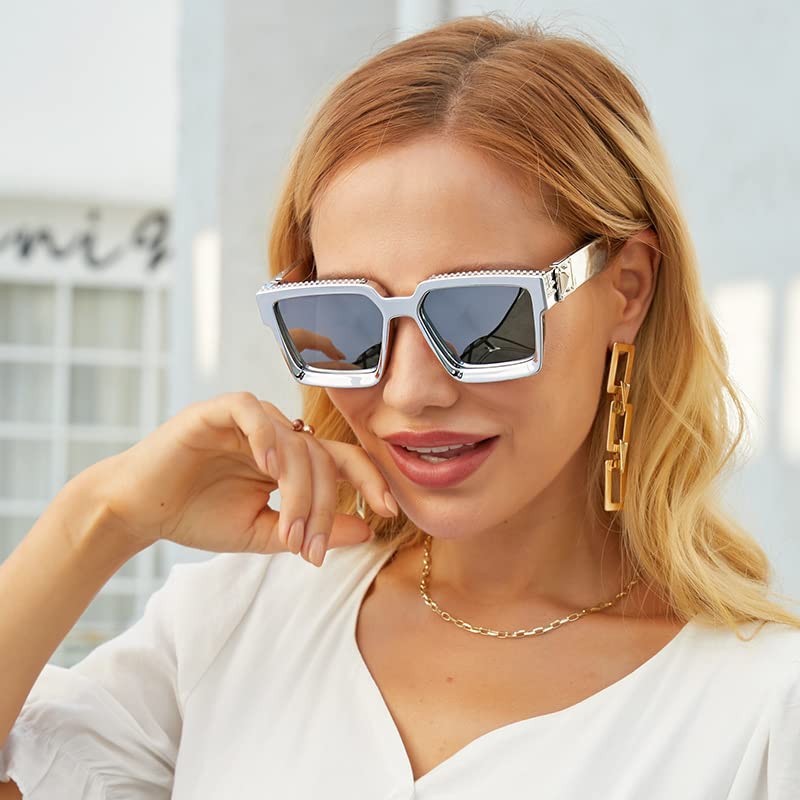 Image of Luxury Eyewear, Designer Square Sunglasses, UV 400 protection, Thick and strong Frame, for Men and Women