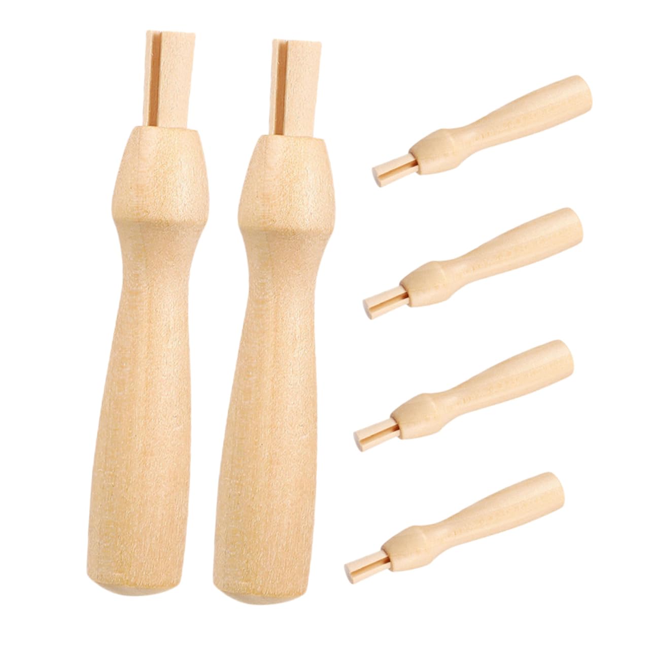 NUOBESTY 6Pcs Needle Felting Handles Ergonomic Wooden Tools for Crafting Easy Grip Replacement Handles for Felting Needles for Felting Projects and Needlework Supplies