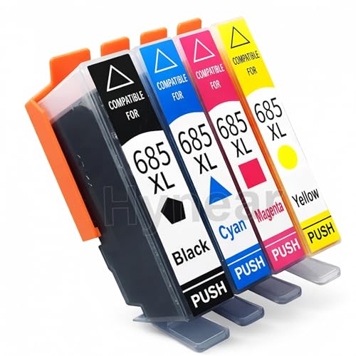 Image of Compatible Ink Cartridges for HP Deskjet 685 XL, 4-Pack (Black, Cyan, Magenta, Yellow), High Yield Use for : HP: 4615, Deskjet 4625, Deskjet 6525, Deskjet 5525, Deskjet 3525, Deskjet