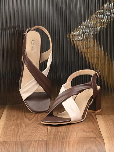 Image of Karaddi Women Fashion Sandal | Ladies Sandals Pull On Block Heels for Women | Office Wear Footwear for Women | Party Sandals for Women | Back Strap Ladies Sandal