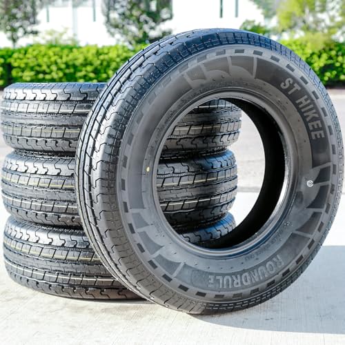 Set of 4 (FOUR) Roundrule ST Hikee Semi Steel Premium Trailer Radial Tires-ST235/80R16 235/80/16 235/80-16 123/119L Load Range E LRE 10-Ply BSW Black Side Wall