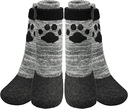 KOOLTAIL Anti Slip Dog Socks to Prevent Licking Paws for Hardwood Floors- Dog Rain Snow Boots&Paw Protectors in Winter, Dog Traction Grip Socks for Senior Dogs, Dog Shoes for Small Medium Large Dogs