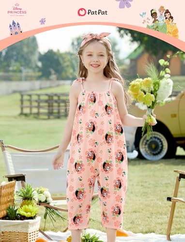 Image of Disney Frozen Elsa Princess Minnie Stitch Marie Girls Romper with Bow Tie Strap and Headband Cute Jumpsuit for Baby & Toddler