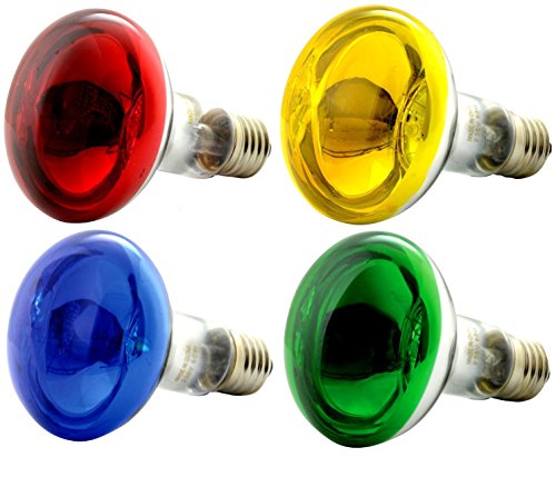 OmniaLaser OL-KIT4COLOR60 Kit 4 Lampadine Colorate ad Incandescenza Spot, E27,