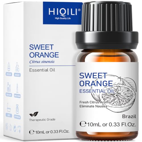 Image of HIQILI Sweet Orange Oil Pocket Size for Skin Care & Diffusers | Aromatherapy for Relax & Air Freshening, DIY Citrus Perfume, Cleaning Spray, Candle & Soap Making - 10mL / 1.01 fl oz
