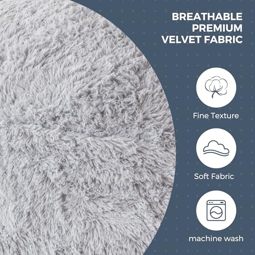 MAXYOYO Riesiges Sitzsackbett – umwandelbar vom Sitzsack zum Bett – großes Sofa mit Plüschbezug und Flauschiger Füllung im Lieferumfang enthalten, für Erwachsene, Paare, Gäste (Grau,135x190 cm)