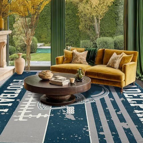 Washable Area Rugs 5x7FT Low Pile Non-Slip Modern Abstract Soft Rug for Living Room Entryway Bedroom Nursery Print Pattern