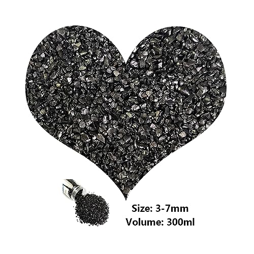 Image of Black Crushed Glass Sand Broken Glass Pieces for Resin Art,Crafts,15 OZ | Fairy Garden,Fish Tank Rocks Stones,Aquarium Pebbles,Vase Fillers,Candle Holder Decorations