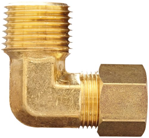 Anderson Metals 50069-0808 Brass Compression Tube Fitting, 90 Degree Elbow thumb #1