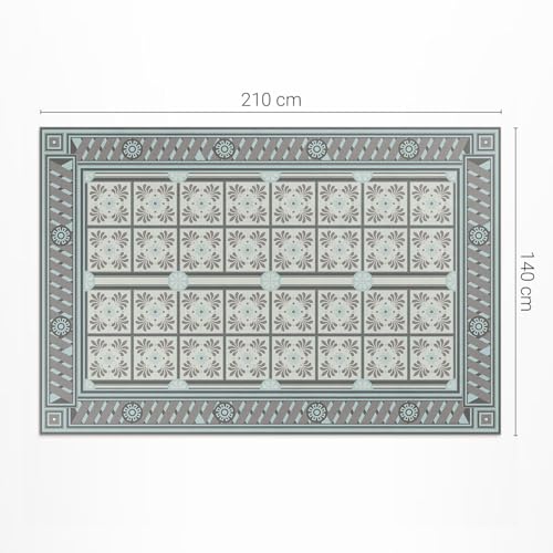 Tapis balcon 140x210 imperméable et résistant aux UV pour sol de jardin extérieur