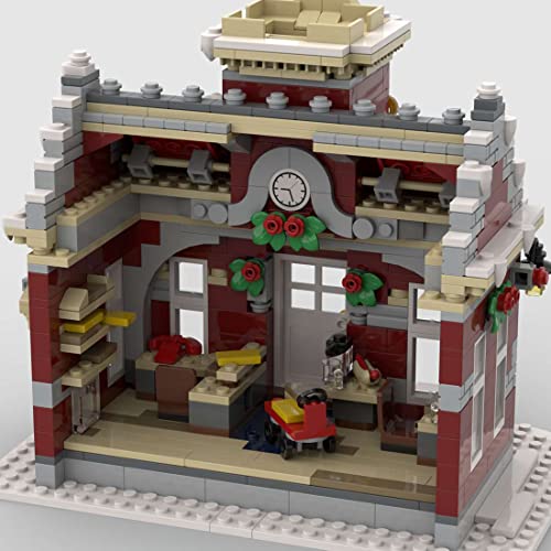 YYGE Modular Weihnachten Kleiner Winter Rathaus Baustein Satz, 1049+Teile Baustein Modell Bausatz kompatibel mit Lego – Bild 7