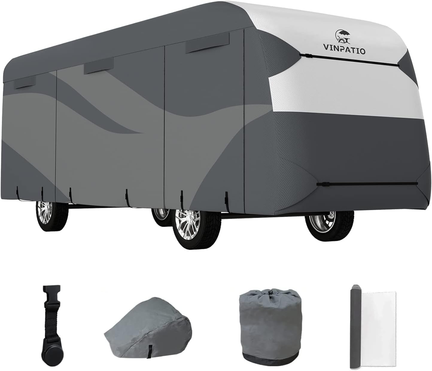 Class A RV Cover 300D Dupont Fabric Two Color Design, Fits