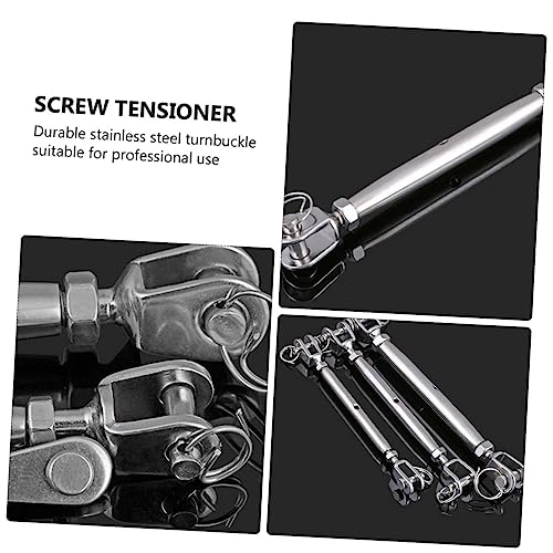 SOLUSTRE 2 piezas Tensores de Cables Turnbuckle de acero inoxidable de alta resistencia con diseño Quijada y Quijada miniatura 5