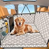 URPOWER Hard Bottom Dog Seat Cover with Mesh Window Waterproof Bench Dog Car Seat Cover for Back Seat Nonslip Pet Rear Seat Protector for Fur & Mud, Washable Dogs Hammock for Cars Trucks and SUV