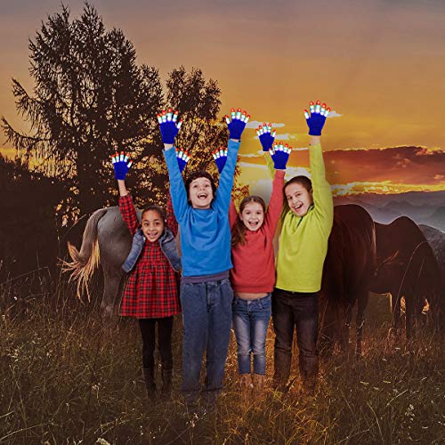 Jofan Light Up Gloves Led Gloves Rave Cool Toys Gifts For Kids Teens Boys Girls Christmas Stocking Stuffers Party Favors (Ages 10-16, Blue) #TOP2