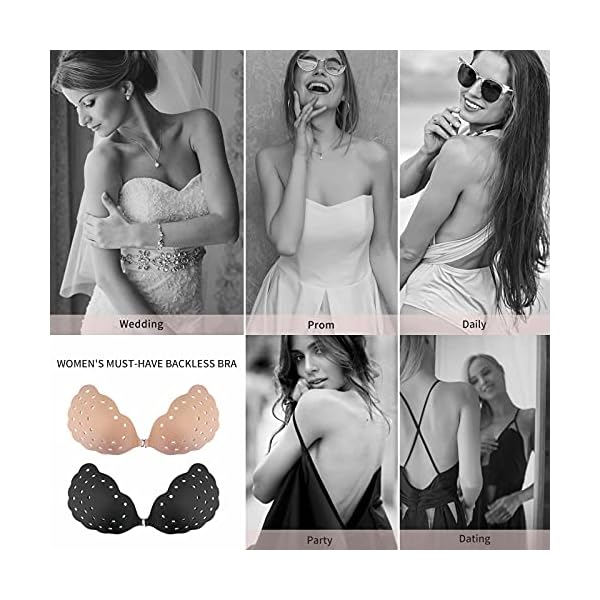 Niidor-Sticky-Bra-Breathable-Strapless-Bra-Adhesive-Push-Up-Backless-Bras-for-Women Niidor Sticky Bra, Breathable Strapless Bra Adhesive Push Up Backless Bras for Women(Nude-D)