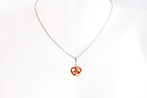 Miniatura 5 de Heart Salty Pretzel Silver Charm Pendant Necklace Handmade Jewelry German Gifts  La Nostalgie