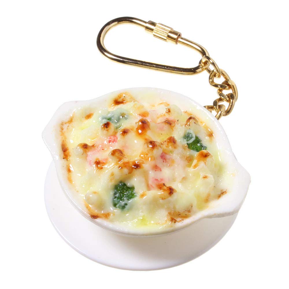 食品サンプル 実物大 エビグラタン フォーク付き ディスプレイ Amazon.co.jp: 食品サンプル屋さんのキーホルダー（グラタン）【食品