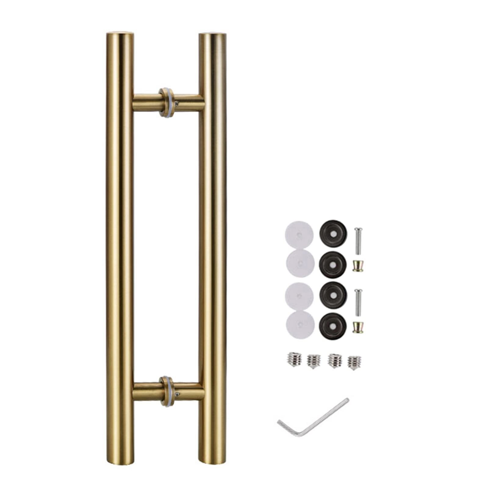 Gthtuhfd #5 Door Pull Handle Sliding Barn Door Handle Round Door Pull Push Handle White/Black/Drak Grey/Gold, Double-Sided Gate Handle Pull For Shower Glass Door, Barn Door & Sl,-Long 100Cm/40 Inch