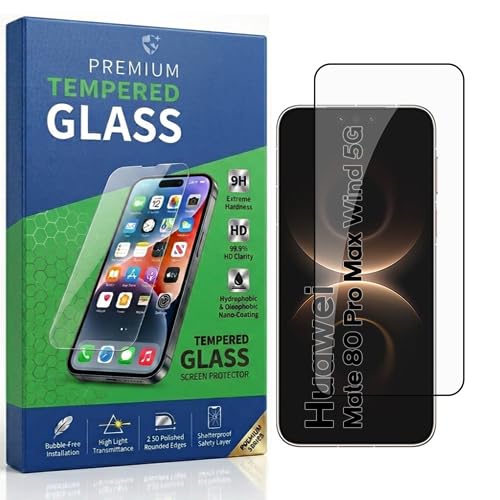 Image of Tempered Glass Compatible With Huawei Mate 80 Pro Max Wind 5G 6.9 | 9H Hardness | HD Clarity | Anti-Fingerprint | High Touch Sensitivity | Premium Screen Protector Guard