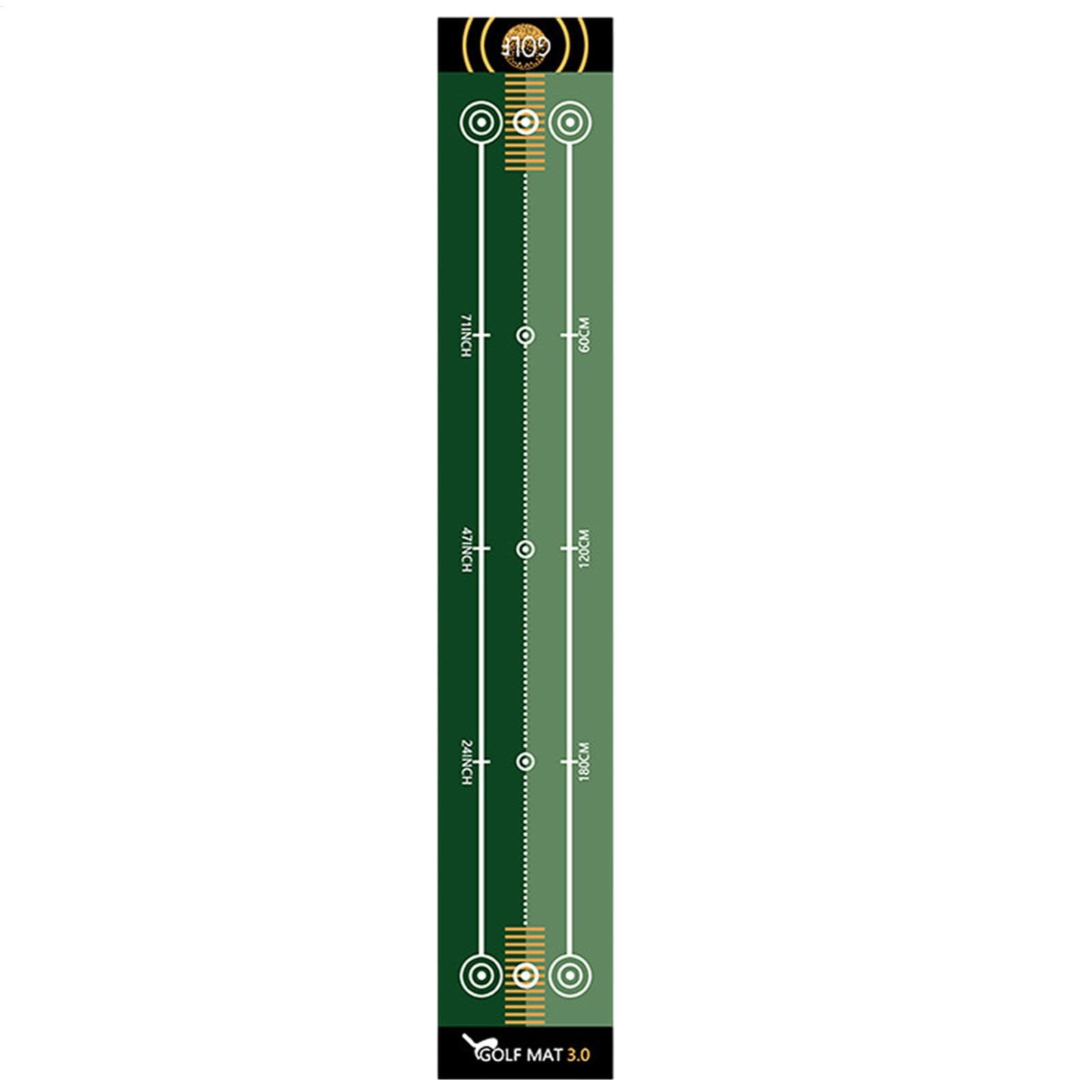 Tapis de putter de golf d'intérieur vert réutilisable et transportable - 8