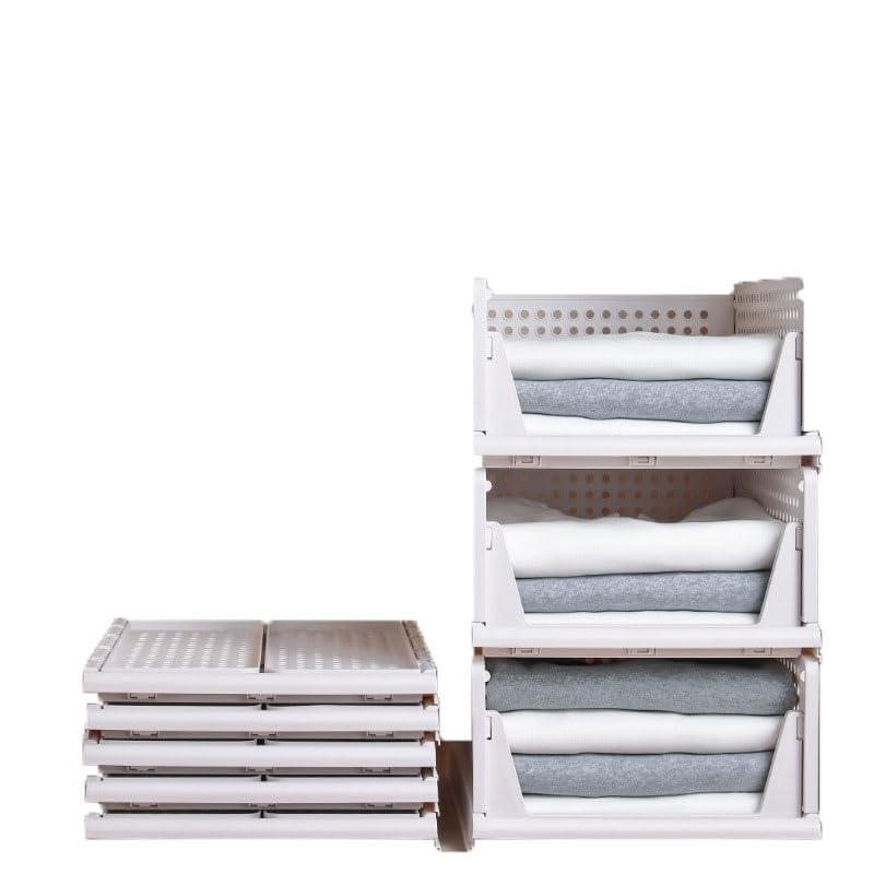A foldable clothing storage basket-arbitrarily assembled multi-layer drawer storage box for wardrobes, stackable and pull-out design, very suitable for organizing clothes
