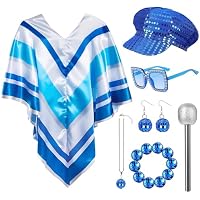 TOYTOPIE Disfraz Disco Años 70 Mujer, Conjunto Accesorios Retro