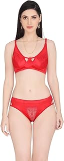 Soft Women Bra & Penty Bridal Innerwear Set, Girls Lingerie Set with Net Detailing with Fashion & Style