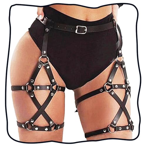 Leather Leg Harness Thigh Black Fashion Rave Body Accessories for Women