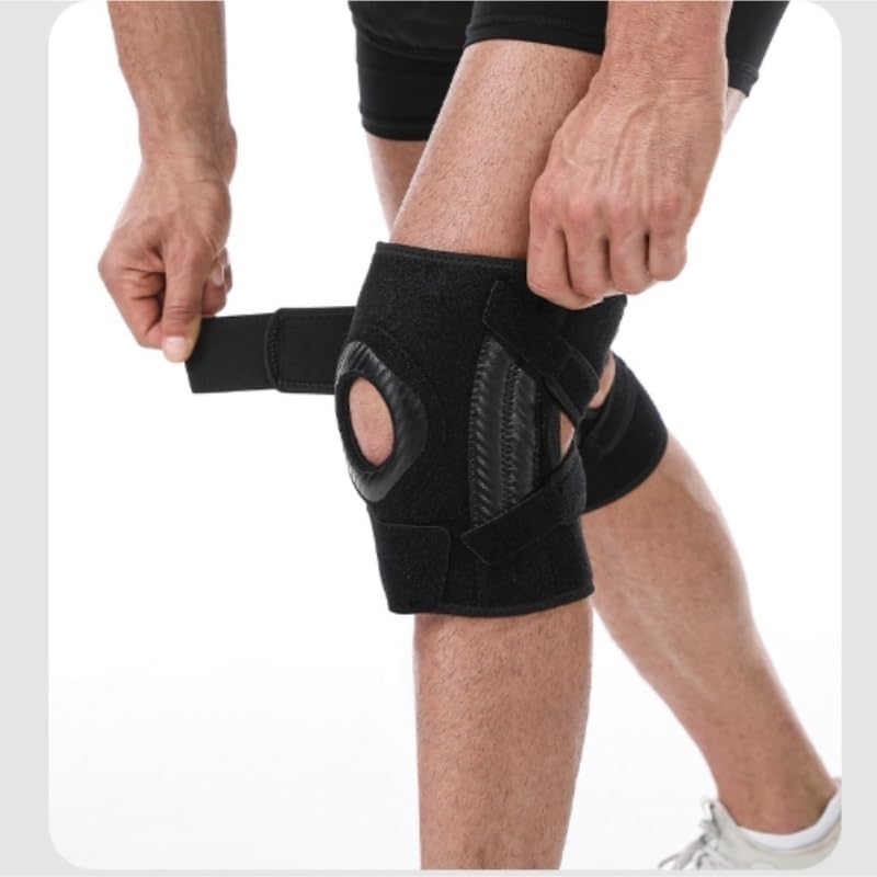 Carbon Pattern Knee Pads Meniscus Spring Support Protection Sleeves